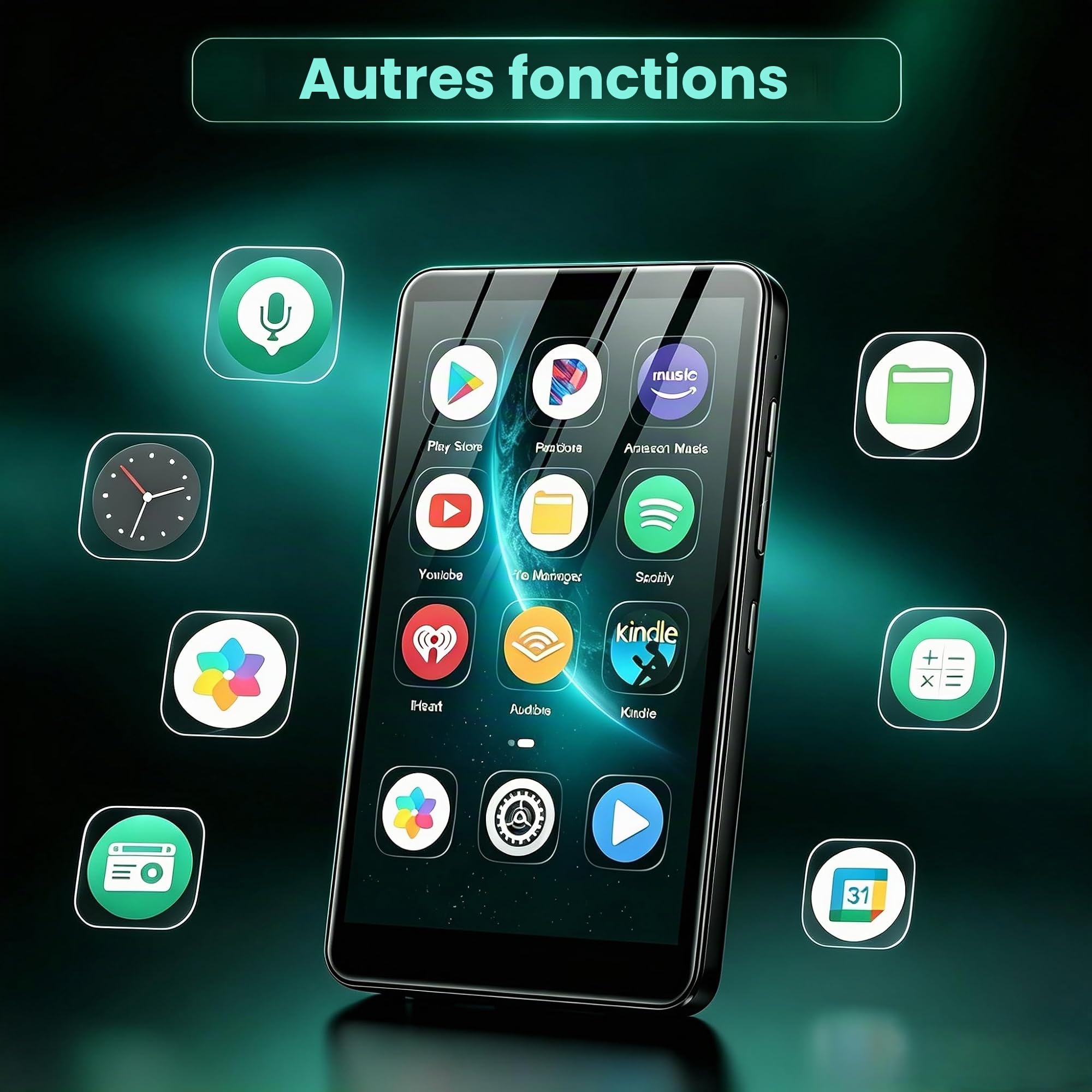 32 Go Lecteur MP3 avec Bluetooth et WiFi, Diofox M9 MP3 MP4 Player Android 13 OS, Amazon Music, Deezer, Audible, E-Book, Lecteur de Musique Portable HiFi à écran Tactile 4,02 Pouces Spotify - Noir