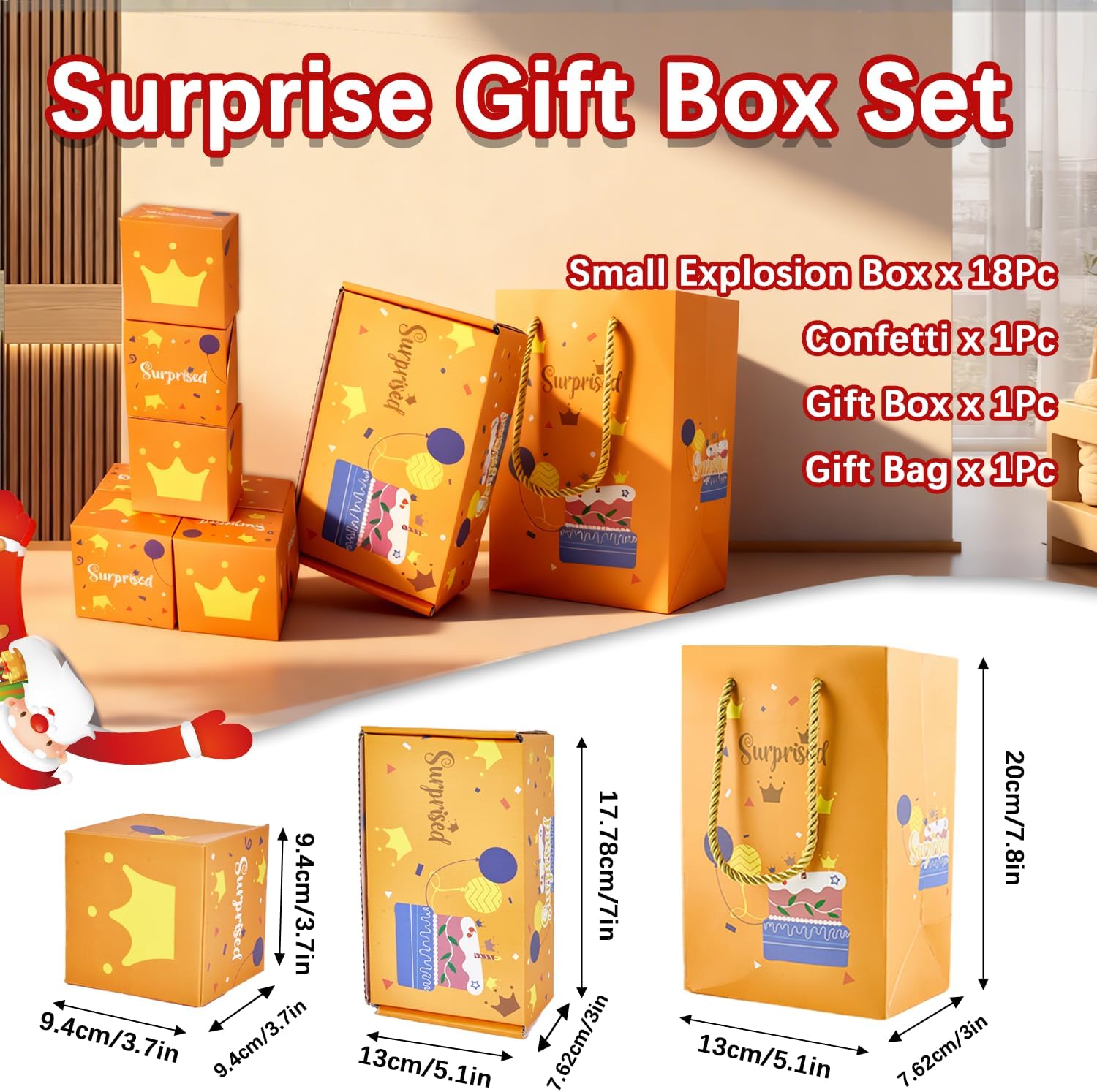 Dfqsofd 18 Bounces Surprise Gift Box Explosion for Money, Surprise Box with Confetti Folding Bouncing Money Gift Boxes for Mom Friend Birthday Anniversary Valentine Proposal - Image 2