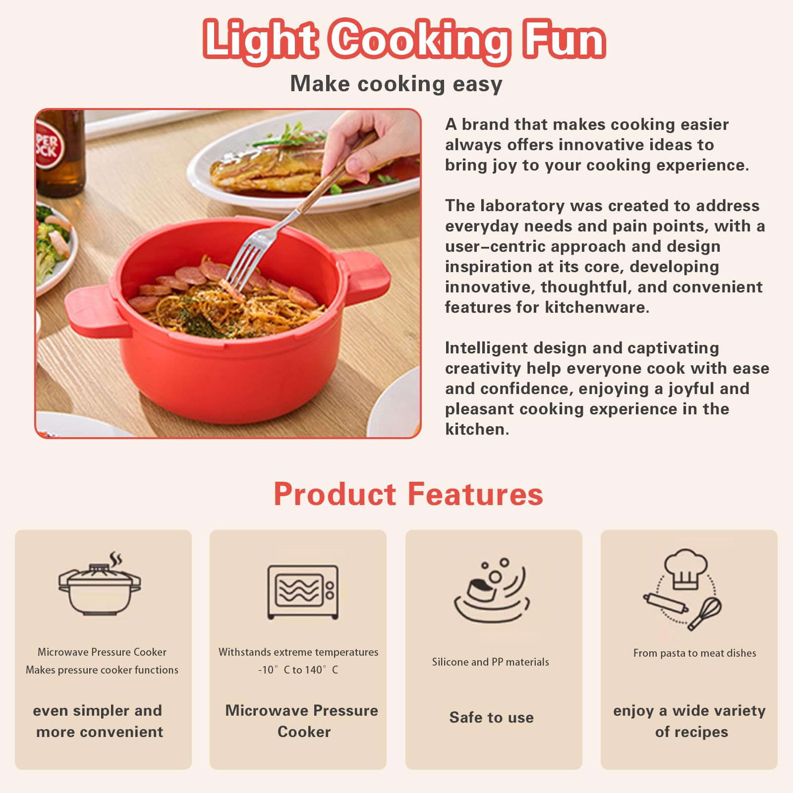 Olla a presión de microondas de silicona de 2,3 L, vaporizador para arroz, verduras, pasta - Olla expresa 27,5 x 14 cm, sin BPA, apta para lavavajillas - Accesorio de cocina rápida
