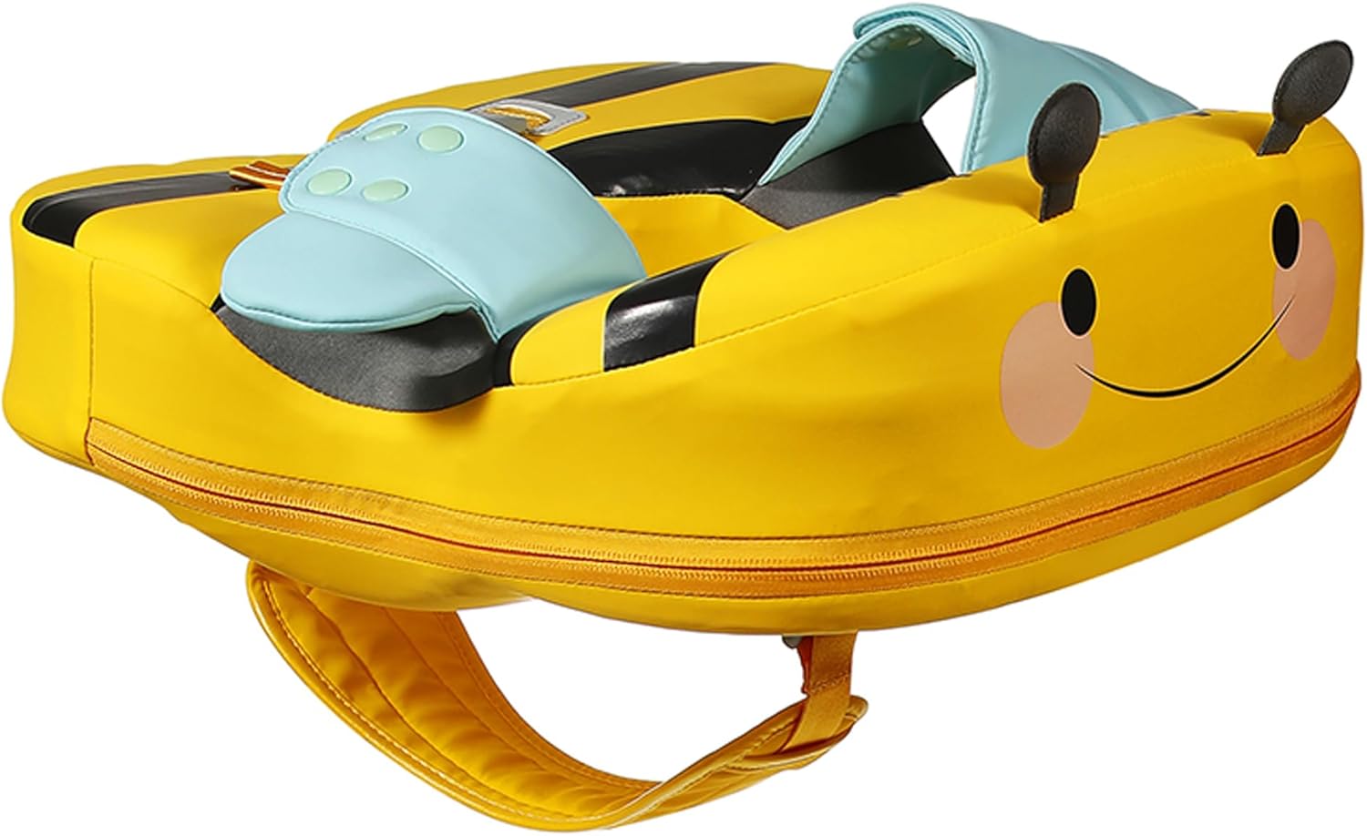 Baby Float with Crotch Strap & Inflation-Free Solid Core Mambobaby Kid Swimming Ring Have Sunshade M6-36 Months Old Swim Pool Tube L with Canopy2-7Yeas