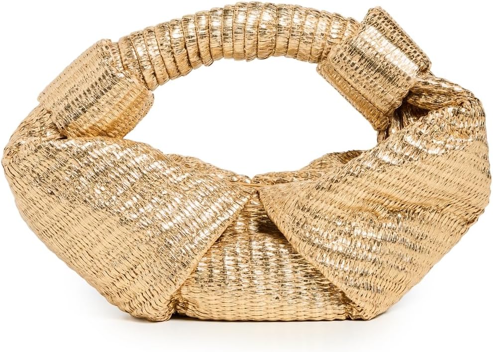 SIMONMILLER Women's Metallic Raffia Lopsy Bag