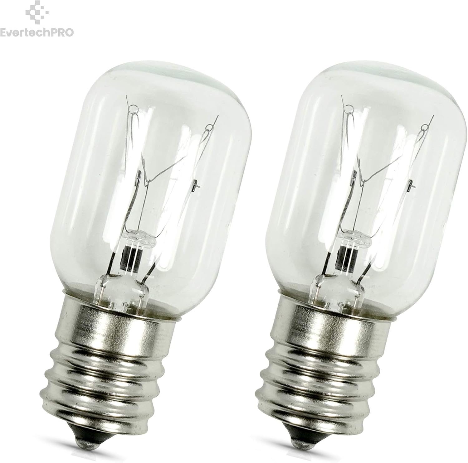 EvertechPRO 8206232A Light Bulb Pack of 2 40W E17 125V Replacement for Whirlpool Maytag Microwave 8206232 1890433 AH2376034 EA2376034