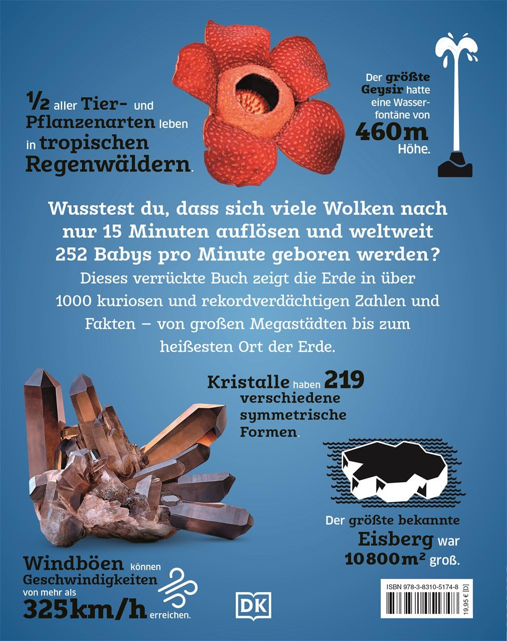 Unsere Welt in Zahlen. Erde: Ein verrücktes Rekorde-Buch mit über 1000 Fakten zum Staunen. Wissensbuch. Für Kinder ab 8 Jahren