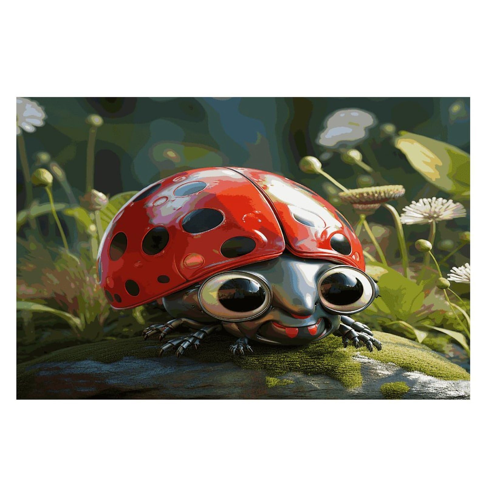 Cartoon Ladybug Placemats Heat-Resistant Washable Place Mats Anti Slip Dining Table Place Mats Wipeable Dining Table Mats Kitchen Decoration Placemats 17.7’’×11.8’’