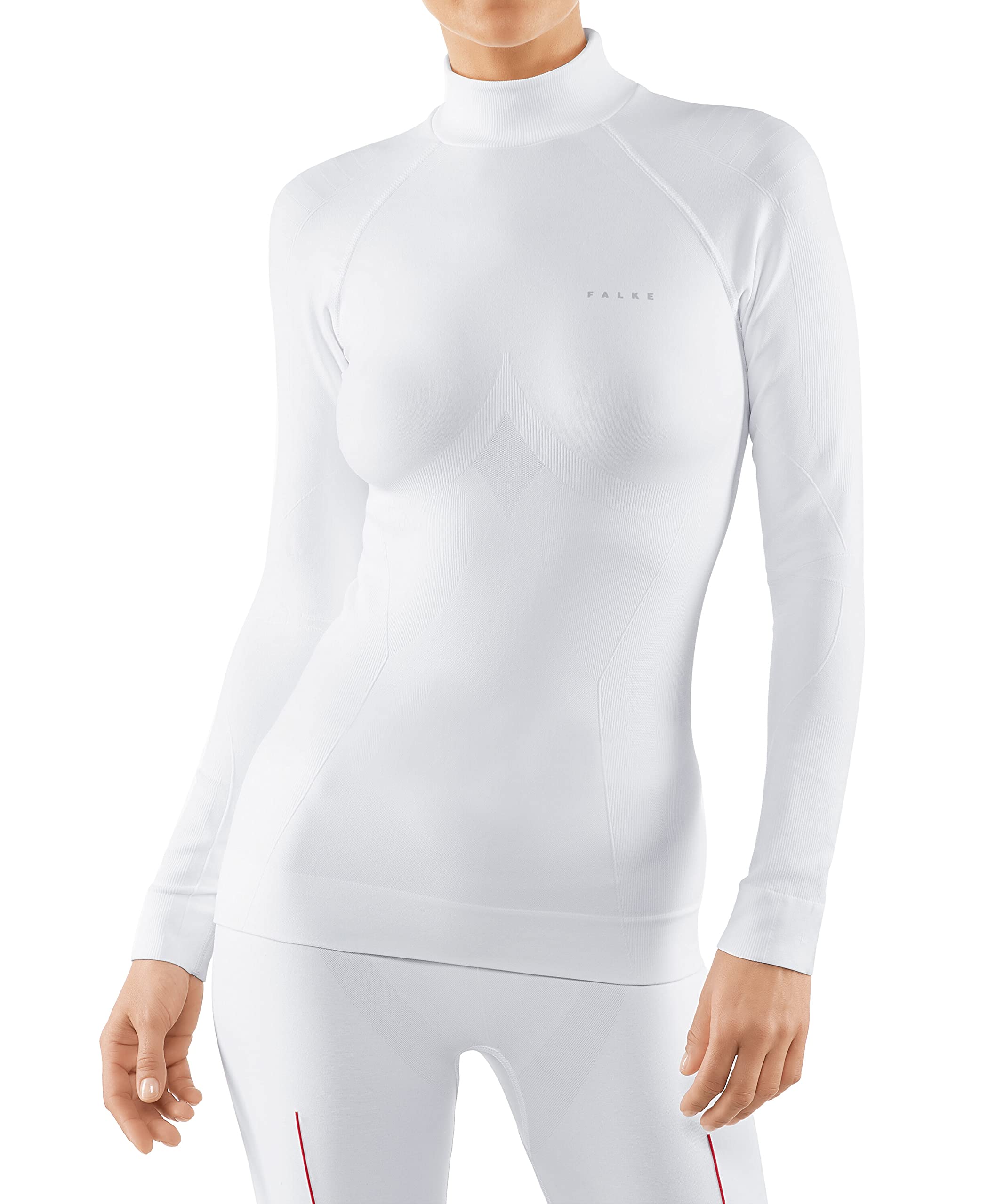 FALKE Women's Maximum Warm High Neck W L/s Sh Functional Yarn Quick Dry Base Layer Top 1 Piece, White 2860-O, XL