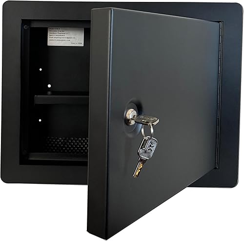 Miniatura 5 de Caja fuerte en la pared con cerradura de llave, compartimento de pared oculto de acero resistente para almacenamiento seguro, caja fuerte de pared