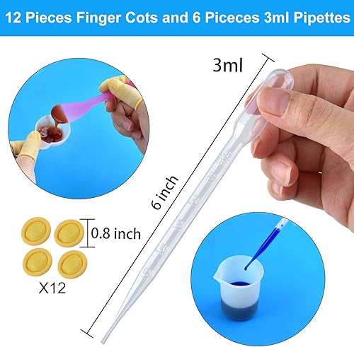 Miniatura 5 de Juego de herramientas de 36 tazas medidoras de resina de silicona, tazas medidoras de silicona de 3.3 fl oz, tazas de mezcla de silicona, pipetas de