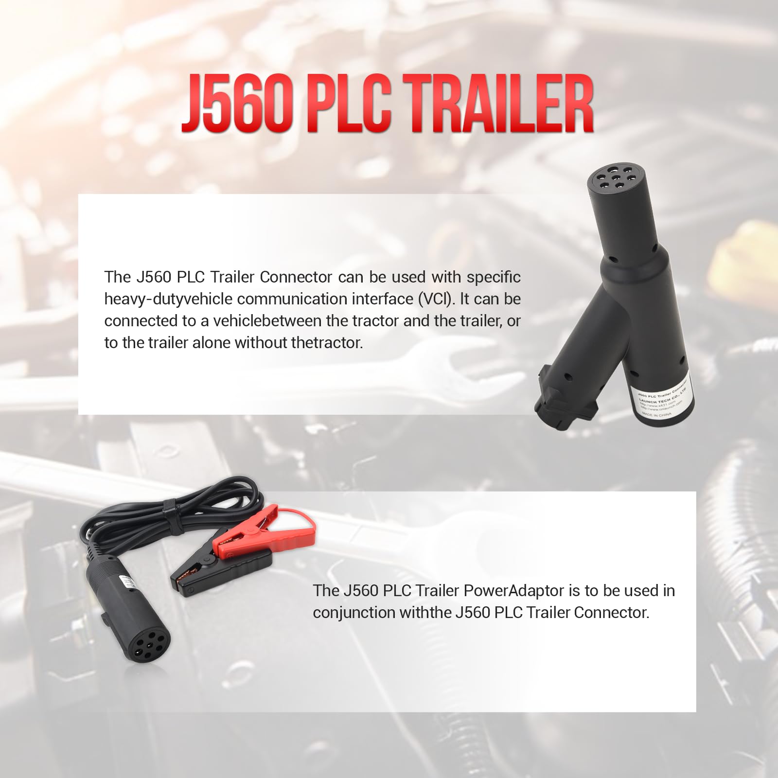 セレクトI LAUNCH 7+9 Pin HD Trailer J560 PLC Connector, Compatible