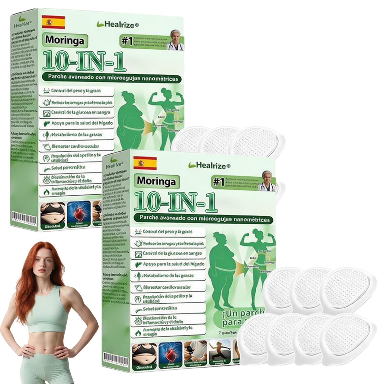 Healrize Moringa NAD+ Parche Avanzado, Healrize Parches, para hombres y mujeres (2 Caja) - 2