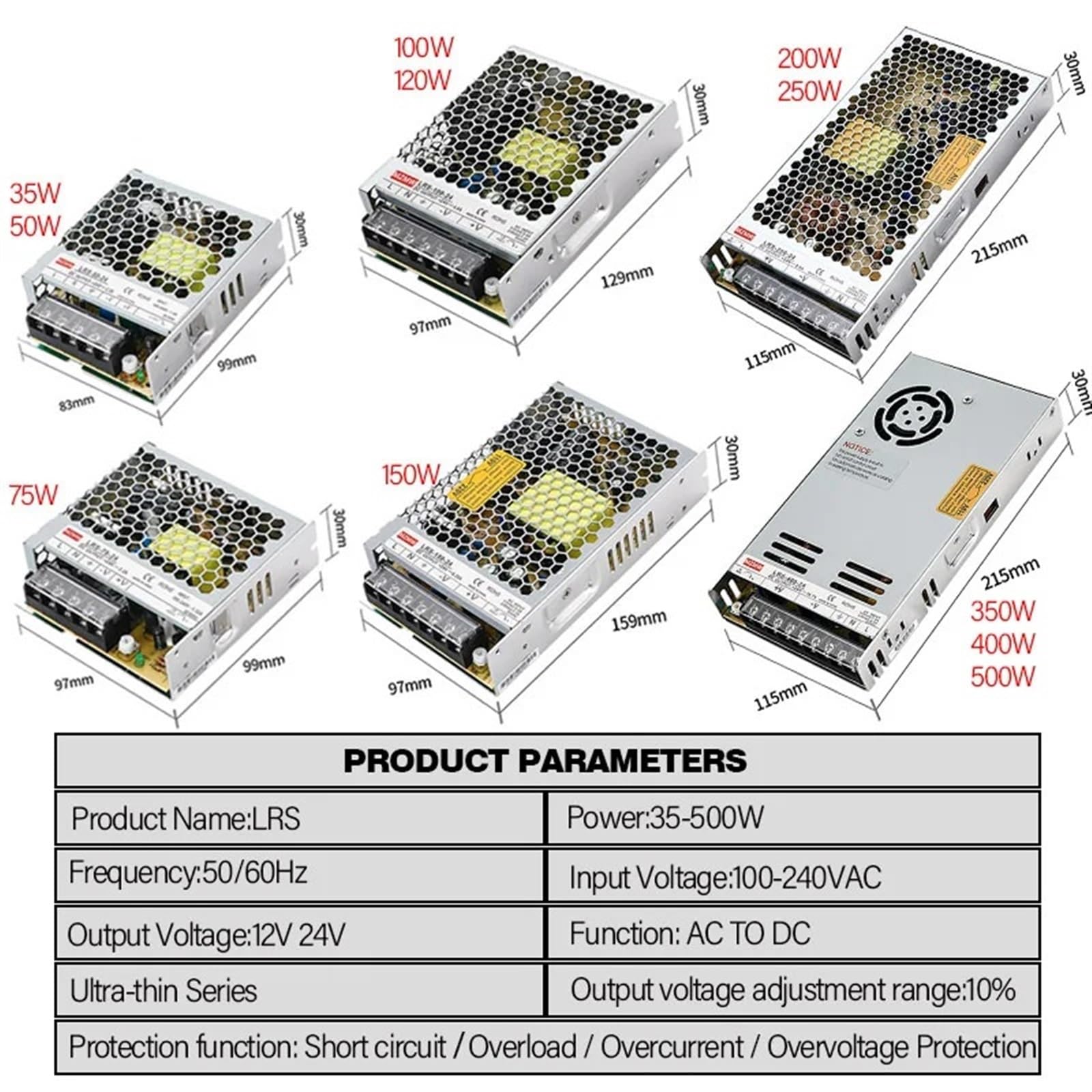 Alimentation à Découpage Alimentation De Commutation 100W, 110V/220V AC