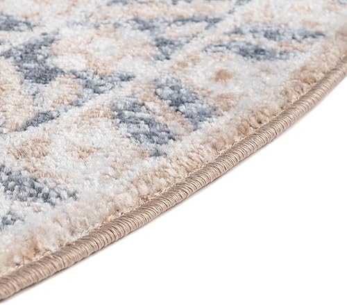 Miniatura 7 de Unique Loom Oxford Collection - Alfombra Sheldonian (5 x 8 pies, ovalada, beige y azul marino)