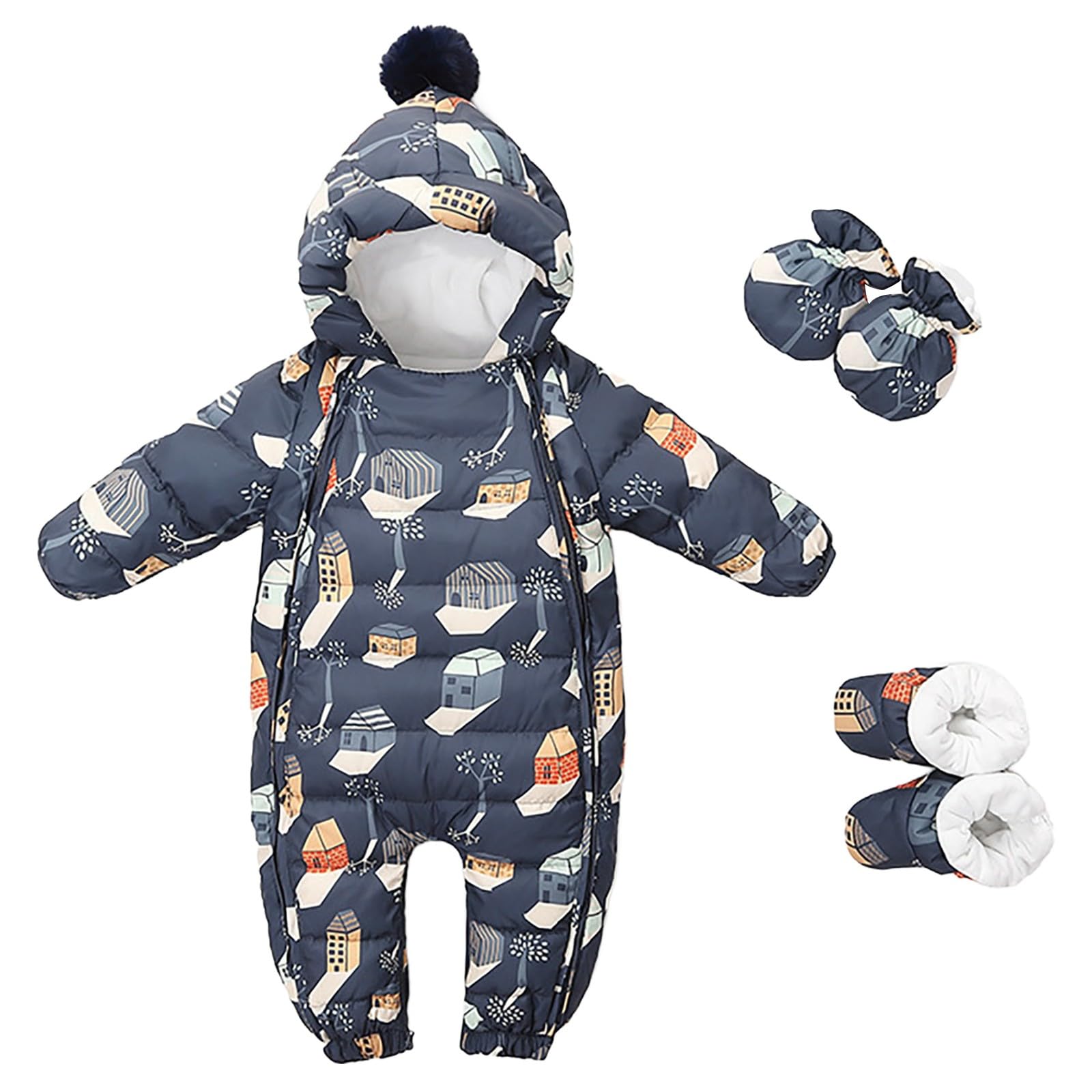Baby Down Jacket Baby Extra Thick Go Out Hugging Clothes Men And Women Baby Plus Clothes Climbing Clothes Winter Snow Pantalones