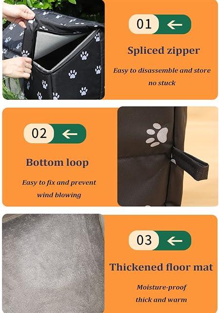 Foto 4 de 8 de Caseta para Gatos Exterior Resistente al Invierno, Casa para Gatos Exterior Invierno Impermeable, Refugio…