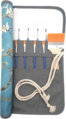 Miniatura 24 de Funny live Soporte para pinceles de pintura, pinceles de pintura para artistas y organizador de almacenamiento, bolsa enrollable, protege