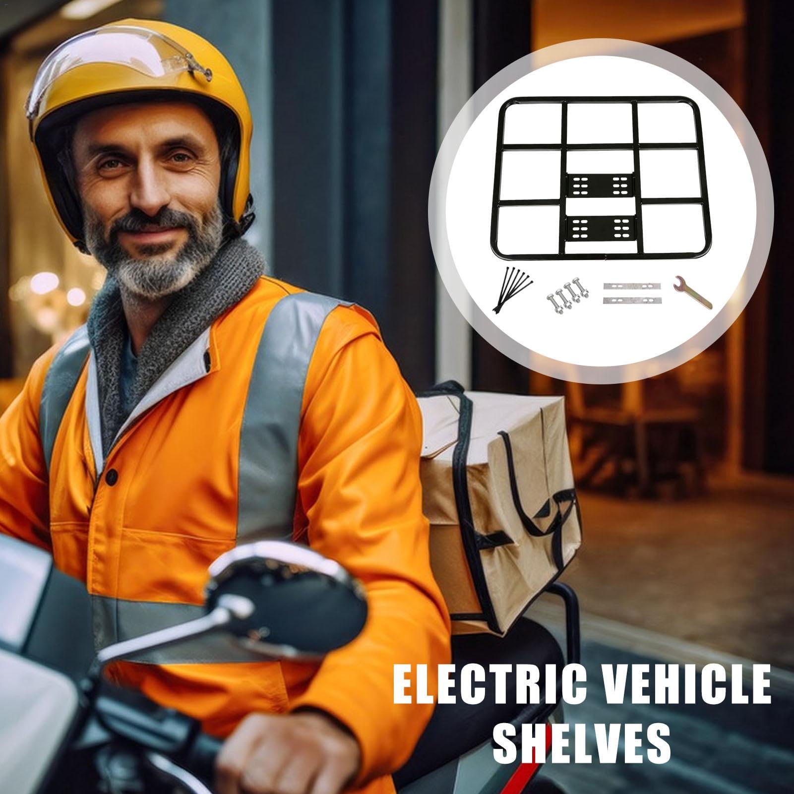 Portapacchi auto – Portapacchi bicicletta | Uniiversal Metallo Portabici | Cargo Carrier, ad alta resistenza per veicoli elettrici Takeaway Box Supporto per bici da corsa a due ruote