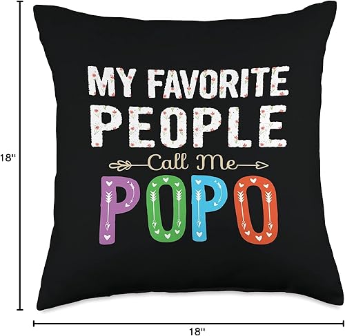 Miniatura 4 de Popo Floral Design Gifts Co. My Favorite People Call Me Popo - Cojín para abuelo, 17.7 x 17.7 in, multicolor