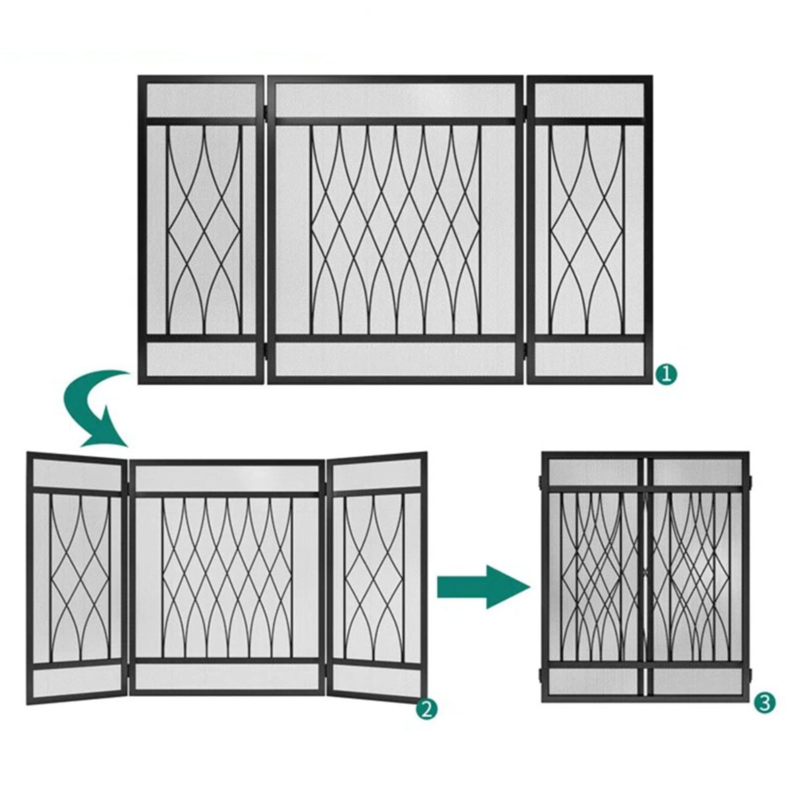 Vonkbescherming Brand Vonkenscherm Scherm Kleine Open Haard Open Haard Deuren, Single Panel Steel Mesh Decor Spark Guard, Baby Brandwerende Protector, Houtkachel Accessoires
