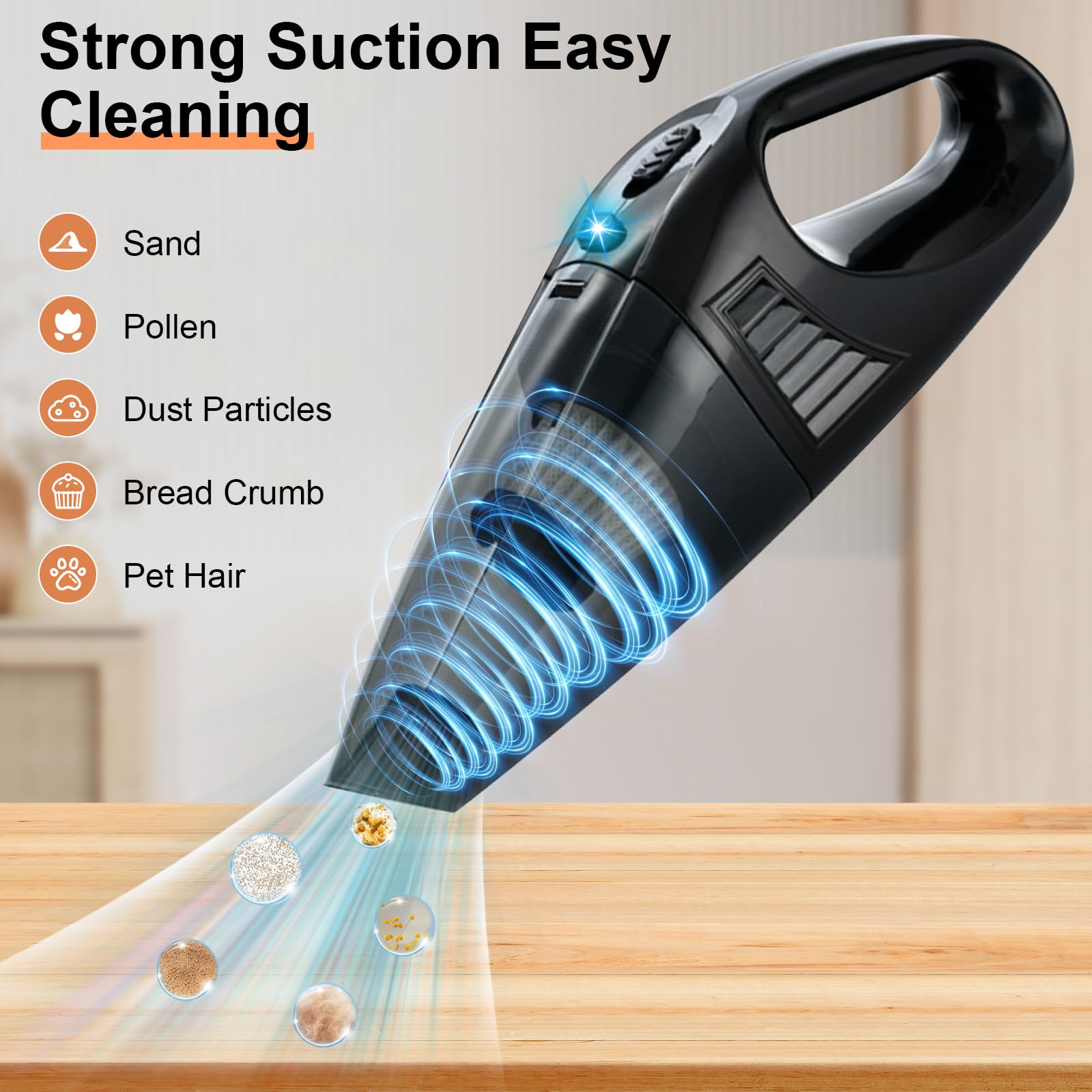 DERJLY Aspirateur à Ain Voiture: Portable Ini Aspirateur Voiture Sans