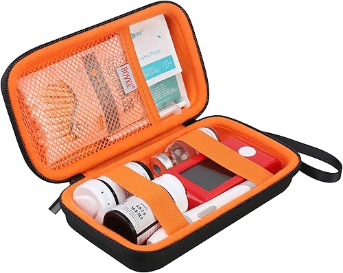 BOVKE Suministros para diabéticos, estuche de viaje, bolsa de transporte de almacenamiento para pruebas de diabetes, medidores de monitor de glucosa