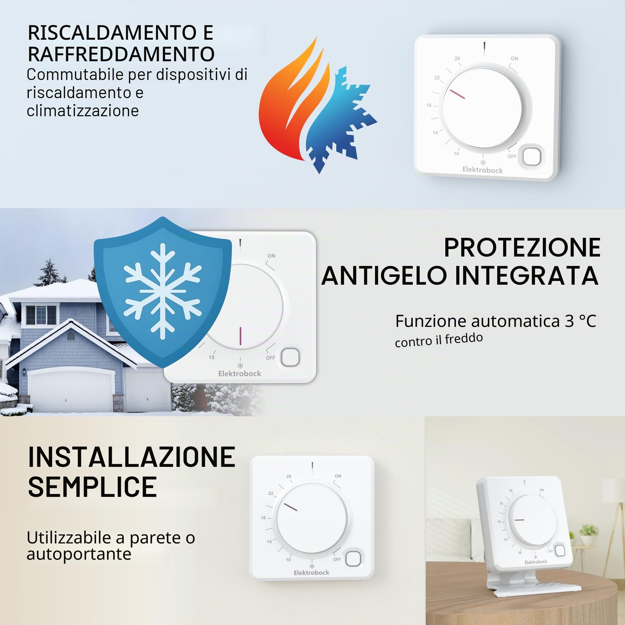 Elektrobock Termostato per ambienti radio BPT012, 158 x 181 x 62 mm