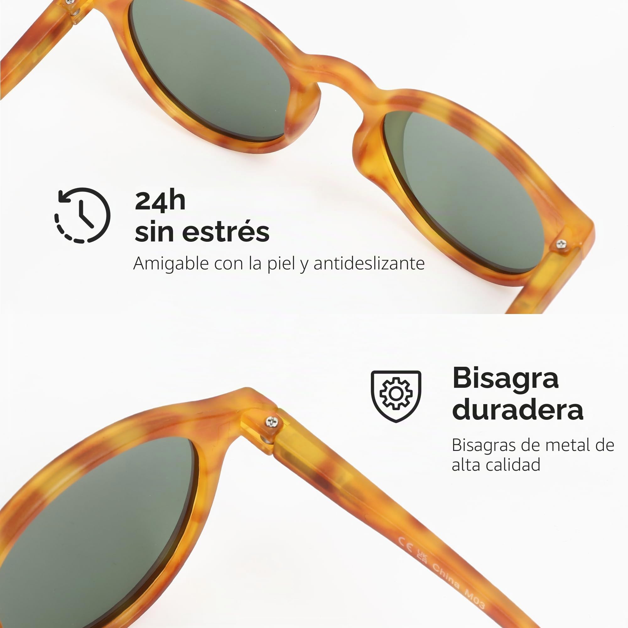 ZENOTTIC Gafas de sol Polarizadas Redondo Retrospectivo Cl¨¢sico Retrospectivo Lentes de sol Marco UV400 Para hombres y mujeres ¡­