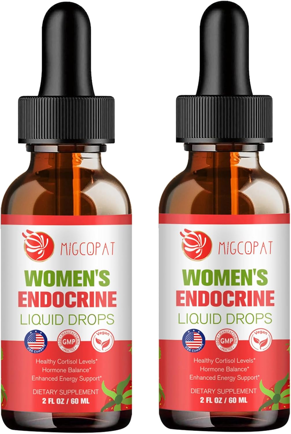 Migcopat Women Endocrine Liquid Drops, Supports Hormone Balance, Cortisol Levels, Gut Health, Mood, Sleep | Liquid Multivitamins with Inositols, Rhodiola, DIM