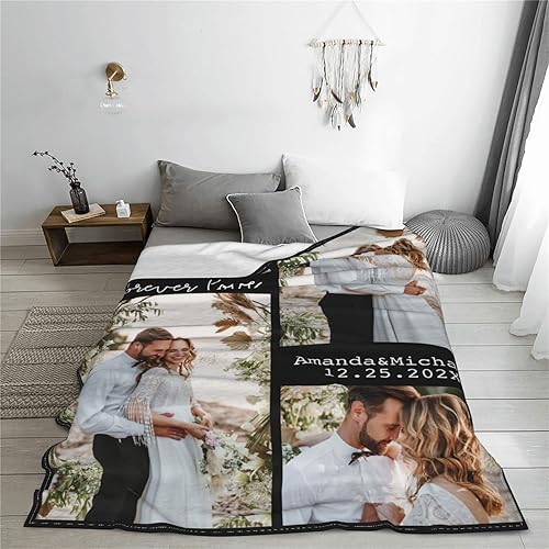 Miniatura 4 de Easycosy Ideas de regalo para parejas, mantas personalizadas con imágenes, manta personalizada para novio, novia, Navidad, San Valentín,