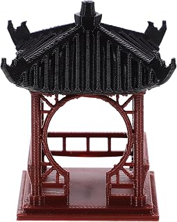 Ciieeo Miniature Pavilion Statue 2-Inch Asian Style Gazebo Ornament Aquarium Decoration Fish Tank Accessory Indoor Outdoor Garden Tabletop Decor