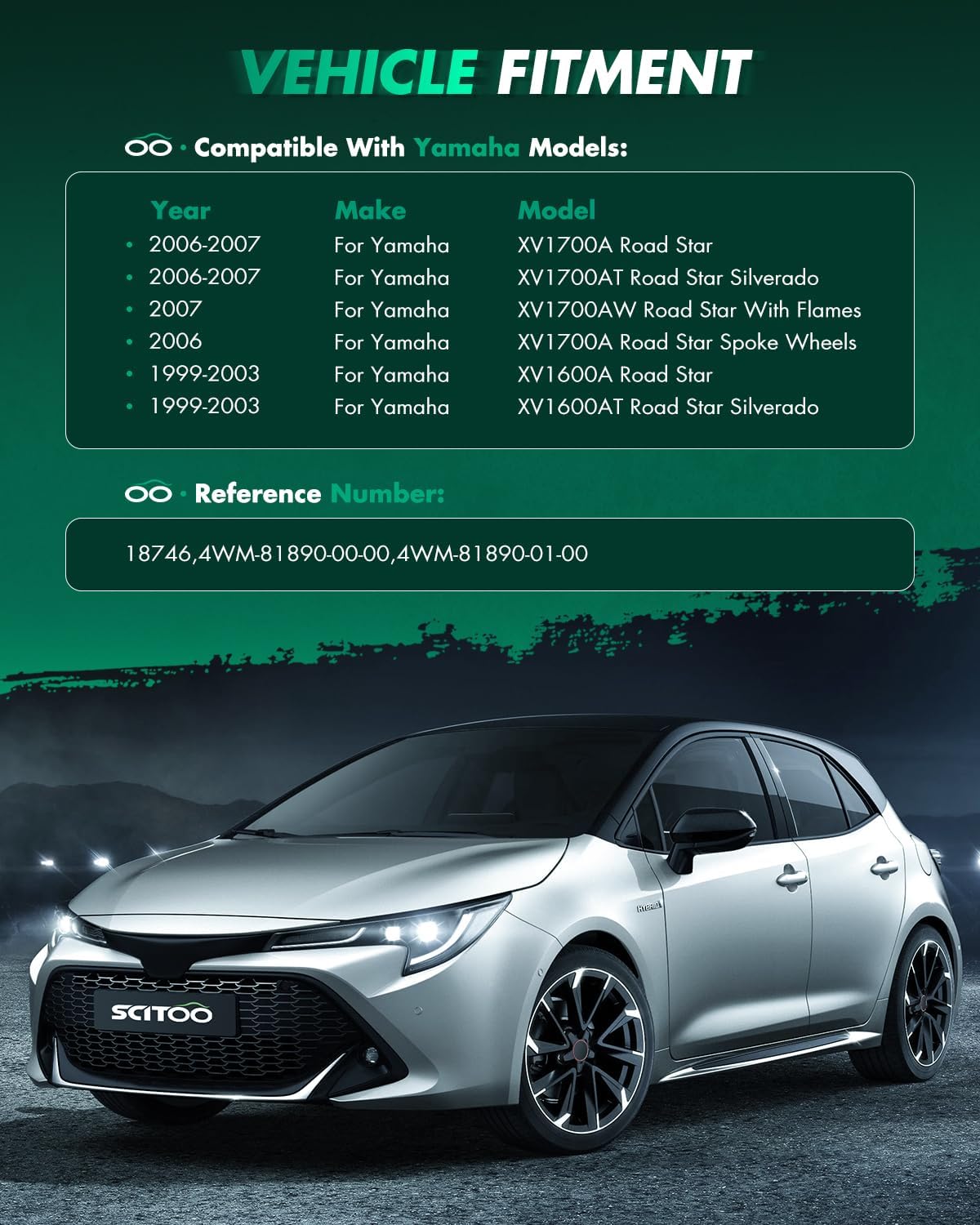 SCITOO Starters New 18746 fit for Yamaha for Motorcycles XV1600ALERoad Star LTD 2003 XV1600AS Road Star Midnight 2000 4WM-81890-00-00 5MB81890-11-00