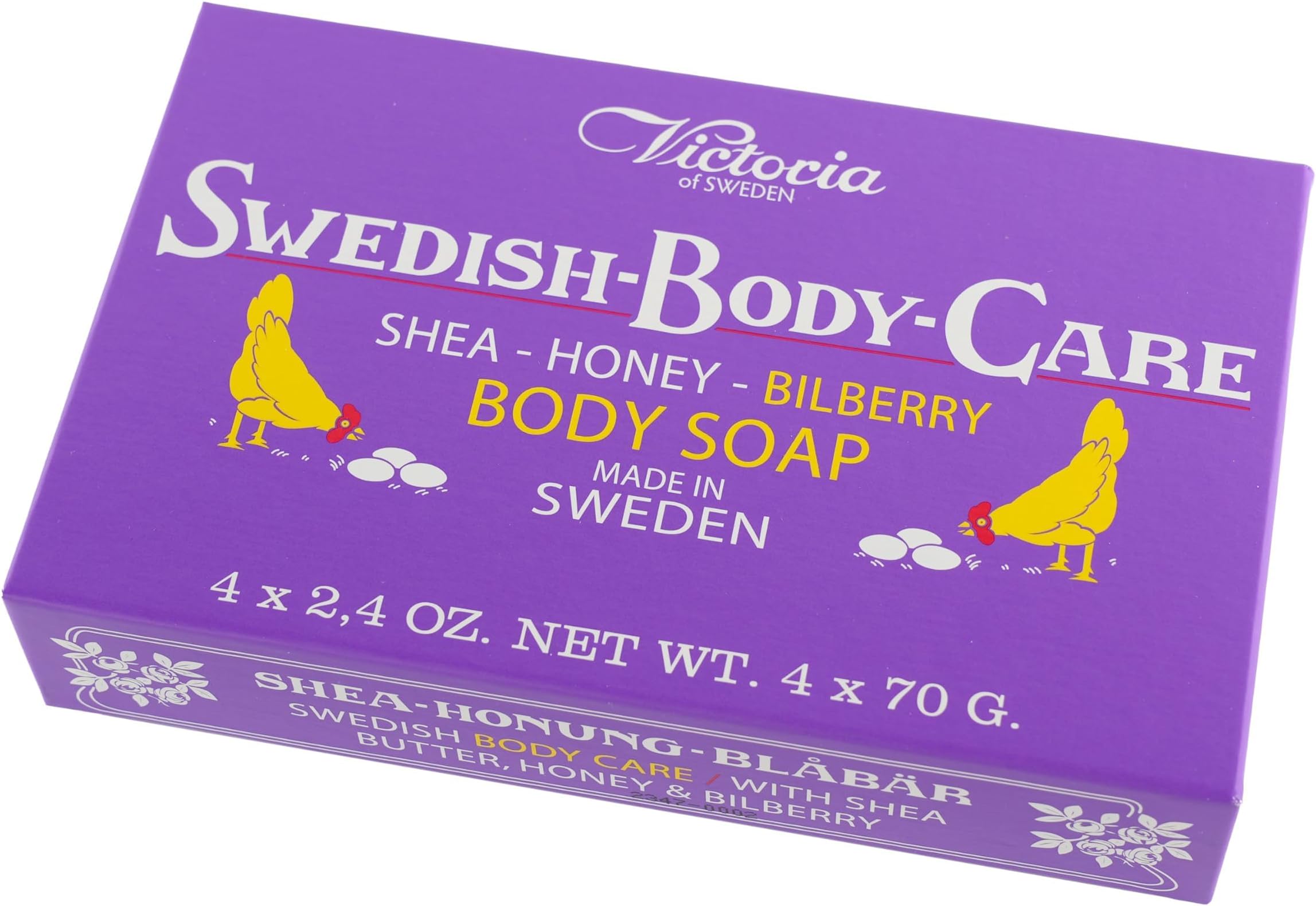 - Body Soap Shea-Honey & Bilberry (4-Pack) – Antioxidant Care for Resilient & Radiant Skin, Deep Berry Scent, Egg White Formula, Swedish Beauty, 2.4oz x 4