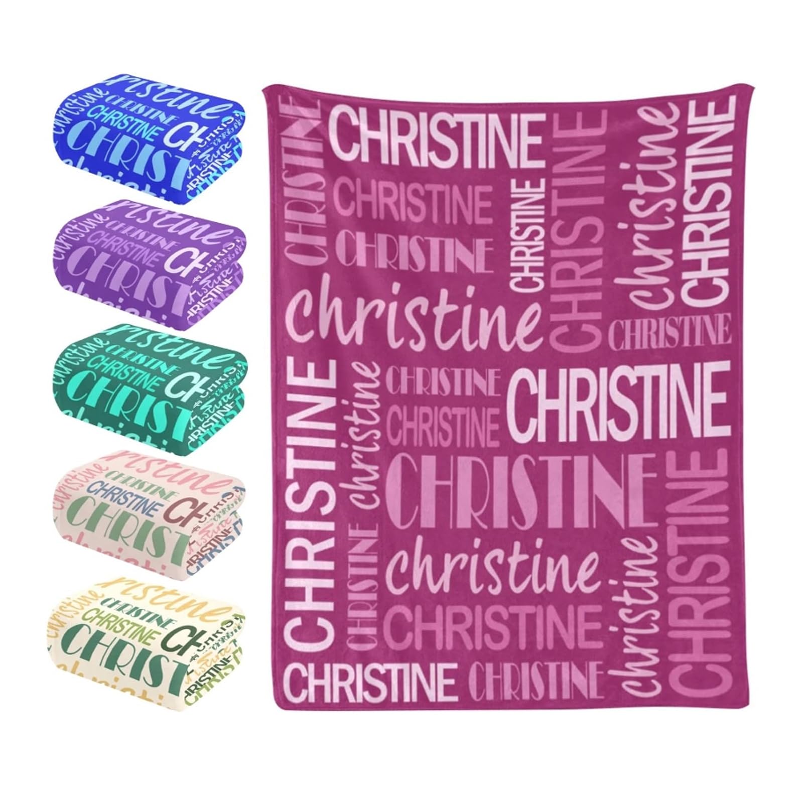 Plaid personnalisé prénom pour couverture bébé garçon et enfant douillette 120x150cm