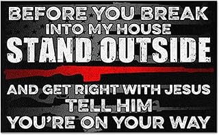 graman Before You Break Into My House Stand Outside and Get Right Funny Metal Tin Sign Wall Decor Wall Poster Plaque for Home Kitchen Bar Coffee Shop 8x12inch