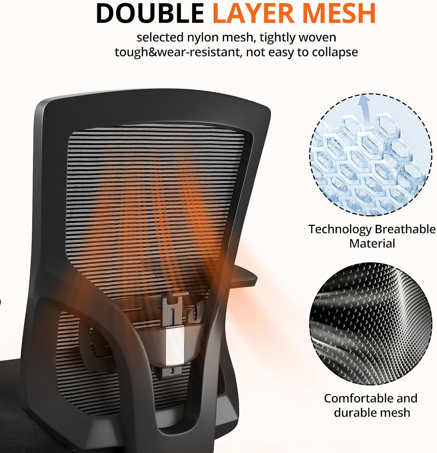 500 lbs Big and Tall Office Chair, Heavy Duty Mesh Desk Chairs with Comfort Spring-Supported Extra-Wide Seat Cushion, 3D Armrests, Ergonomic Breathable Computer Chair for Heavy People