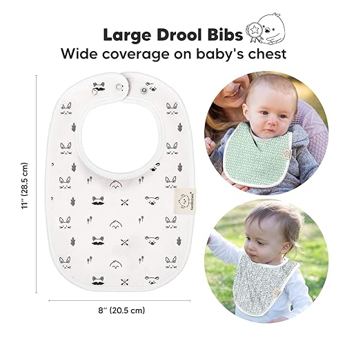 Miniatura 2 de KeaBabies Paquete de 8 baberos orgánicos para bebés para niñas y niños y baberos orgánicos para bebés, baberos de dentición para niños y niñas,