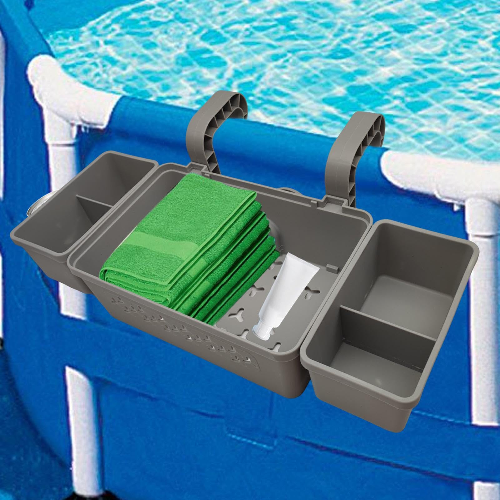 Cestino a bordo piscina, Cestino portaoggetti a bordo piscina | Organizer per riporre oggetti da appendere alla piscina - Cestino portaoggetti a bordo piscina, portaoggetti a lato della