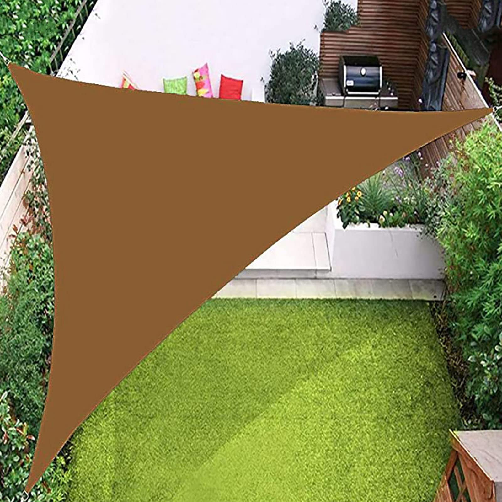 Toile d'ombrage triangle anti-rayures avec corde pour jardin et terrasse