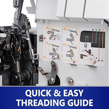 MILLEPUNTI Overlock Sewing Machine with 1300 stitches per min, 2/3/4 threads, adjustable stitch length, differential feed included, MLD42 accessory kit