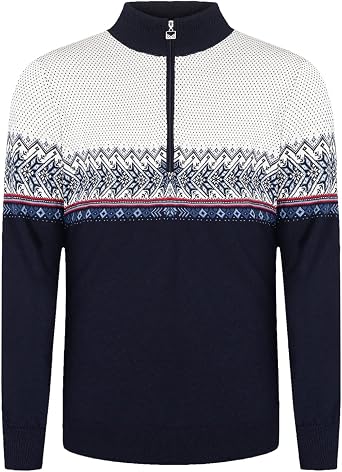 Dale of Norway Hovden Mens Sweater - 100% Merino Wool Knit Sweater - Mens Pullover - Ski Sweater - Quarter Zip Pullover Men