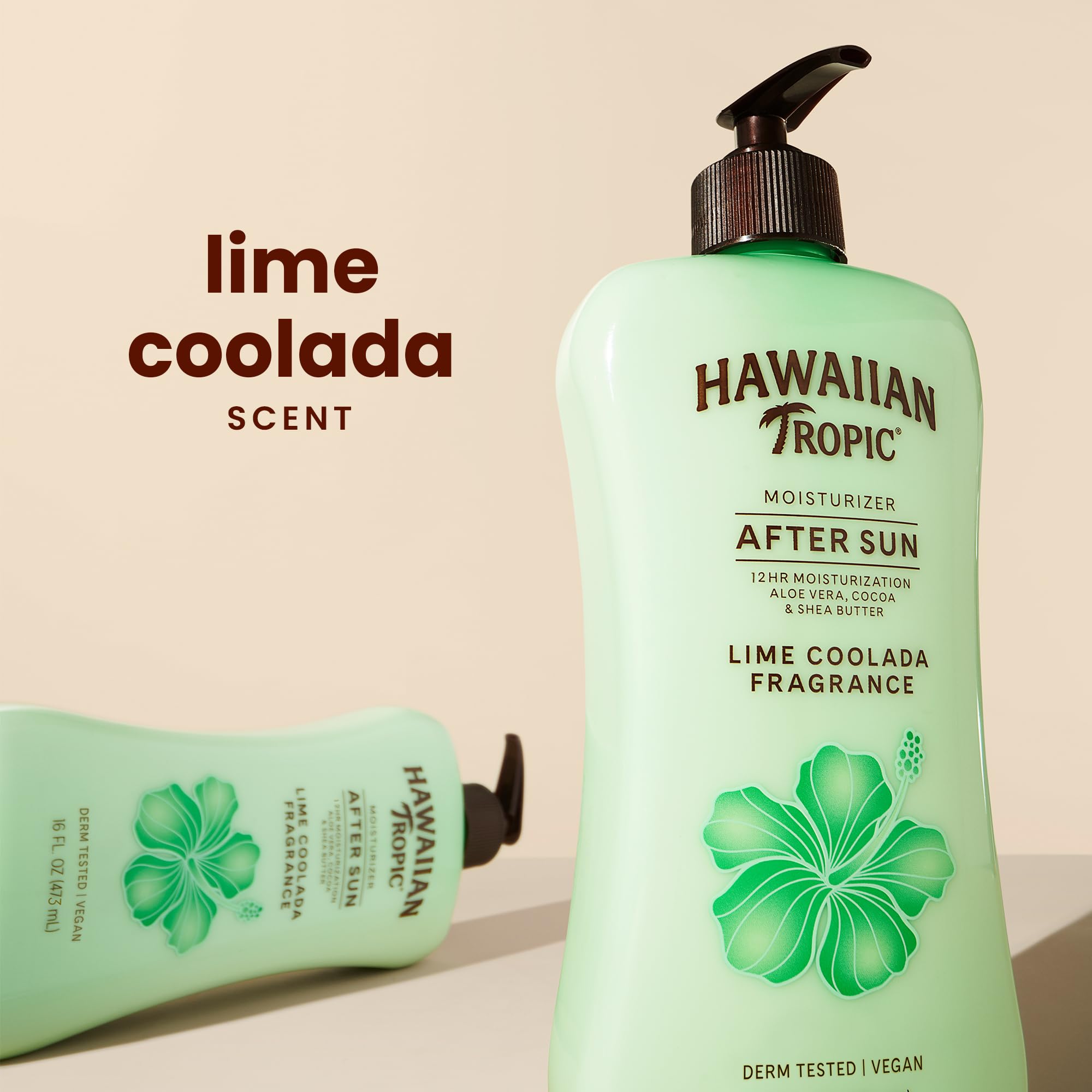 Hawaiian Tropic Lime Coolada Body Lotion and Daily Moisturizer After Sun, 16 Ounces - Pack of 2