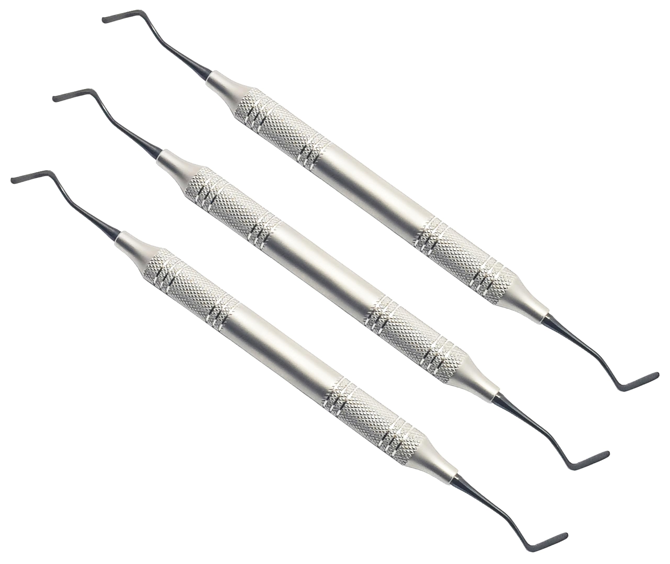 4 Goldstin Flexy-Thin – Composite Filling Instrument Set – 3 Pcs Dental Kit – Titanium Black Coated Tips, Flexible Reversed & Flared Paddle Design, Hollow Ergonomic Handles #TNCIGFT4