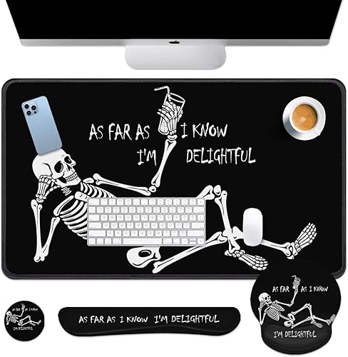 Juego de alfombrillas para teclado y mouse 4 en 1, alfombrilla grande para mouse + reposamuñecas para teclado, reposamuñecas para mouse, juego de