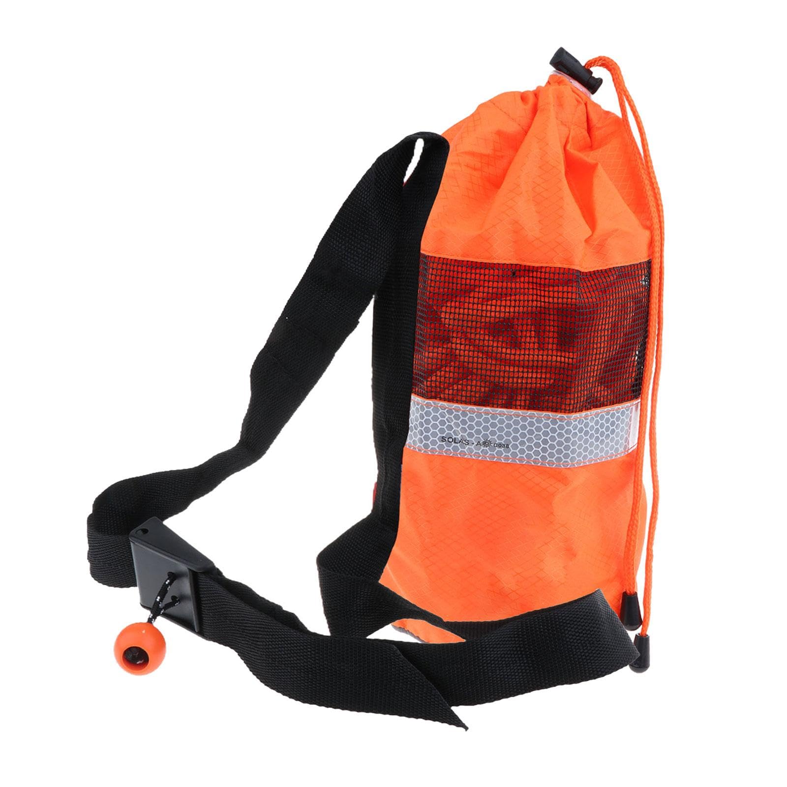 Homyl Wurfleine Seilbeutel Schwimmseil Rettungsleine Auswurftasche Polypropylenfaser Oxford Material Langlebig Schwimmfähig Leicht für Kanusport Yachting Ra, 21m Seil