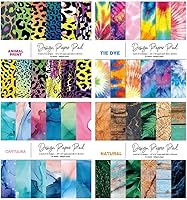 Vista 5 de Papel para álbum de recortes de 12 x 12 pulgadas, 24 hojas de papel para álbum de recortes para manualidades, cartulina de impresión de un solo