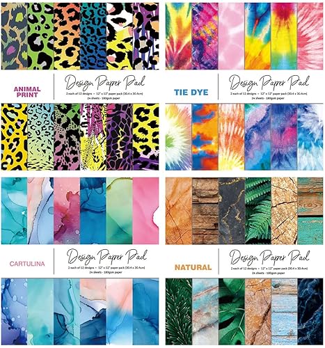 Miniatura 5 de Papel para álbum de recortes de 12 x 12 pulgadas, 24 hojas de papel para álbum de recortes para manualidades, papel de cartulina de impresión de un