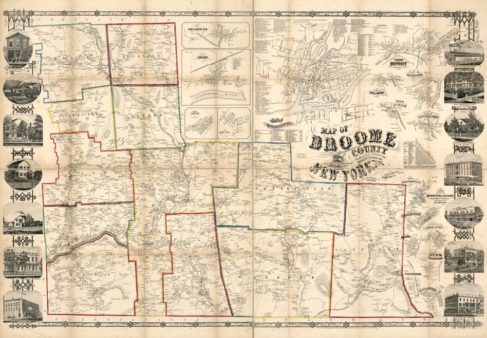Buy Vintage 1855 of Broome County, New York Generalcontent county