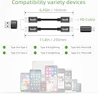 Vista 2 de BUDI Cable USB tipo C certificado MFi y 3 tipos de adaptadores USB, juego de combinación de adaptador USB, convertidor de cable, caja