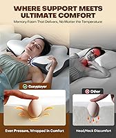 Vista 6 de Cozyplayer Almohada cervical para el cuello verdaderamente refrescante para aliviar el dolor, almohada ergonómica para dormir de lado para soporte