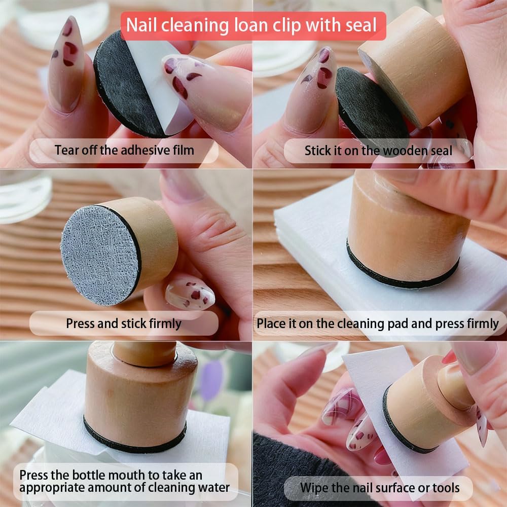 Professional Rotating Nail Art Stamper Kit, Clear Silicone Head, Adjustable Pattern Size, DIY Manicure Tool with Cleaner stamper’s Sensitive Skin Friendly,for Home Salon
