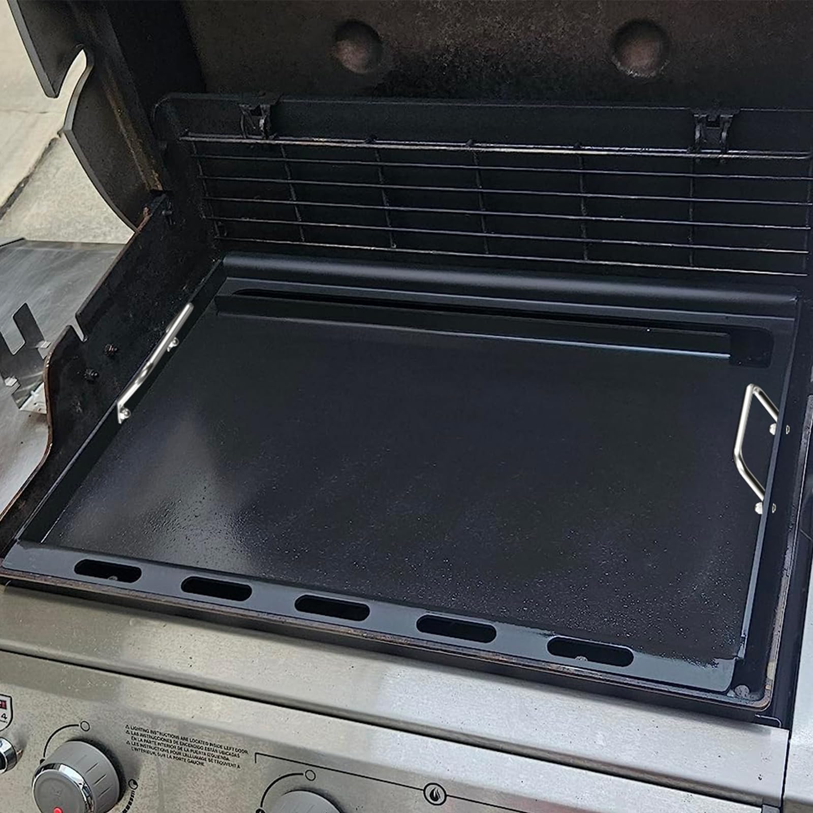 Grillplatte Für Weber Spirit 200er Serie – Flacher Grilleinsatz, Antihaftbeschichtet, Mit Griffen