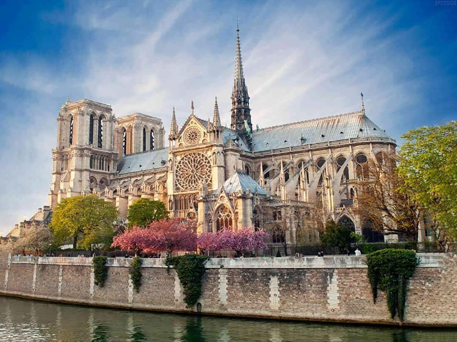 IPISSOI Landmark Diamond Painting Kits, France Notre Dame De Paris Diamond Painting with Tools for Home Wall Decor Full Drill 12x16 Inch